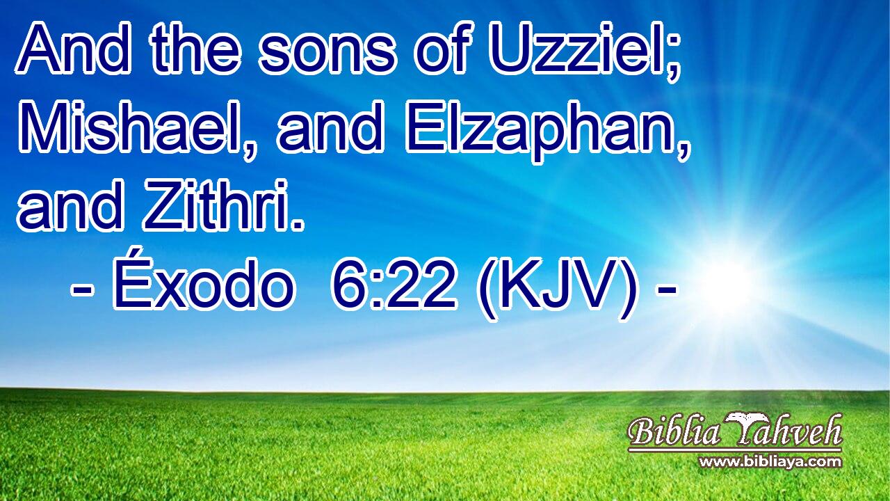 And the sons of Uzziel; Mishael, and Elzaphan, and Zithri.
