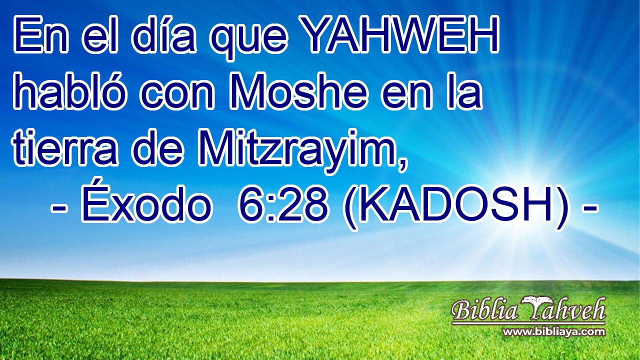  En el día que YAHWEH habló con Moshe en la tierra de Mitzrayim, 