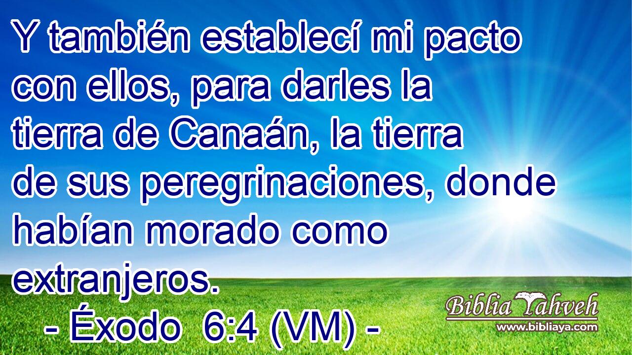  Y también establecí mi pacto con ellos, para darles la tierra de Canaán, la tierra de sus peregrinaciones, donde habían morado como extranjeros. 