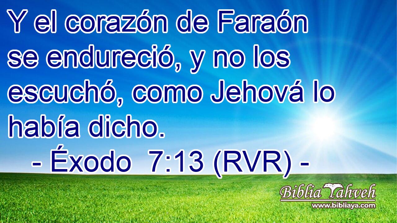 Y el corazón de Faraón se endureció, y no los escuchó, como Jehová lo había dicho.