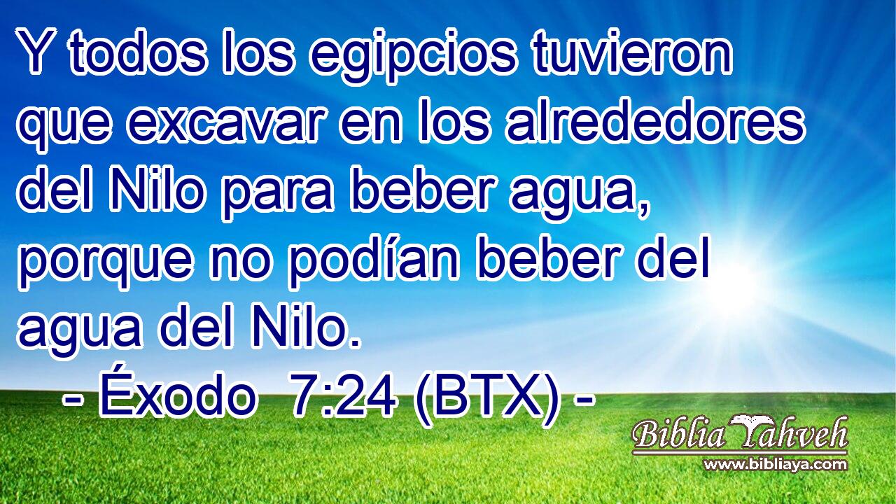 Y todos los egipcios tuvieron que excavar en los alrededores del Nilo para beber agua, porque no podían beber del agua del Nilo.