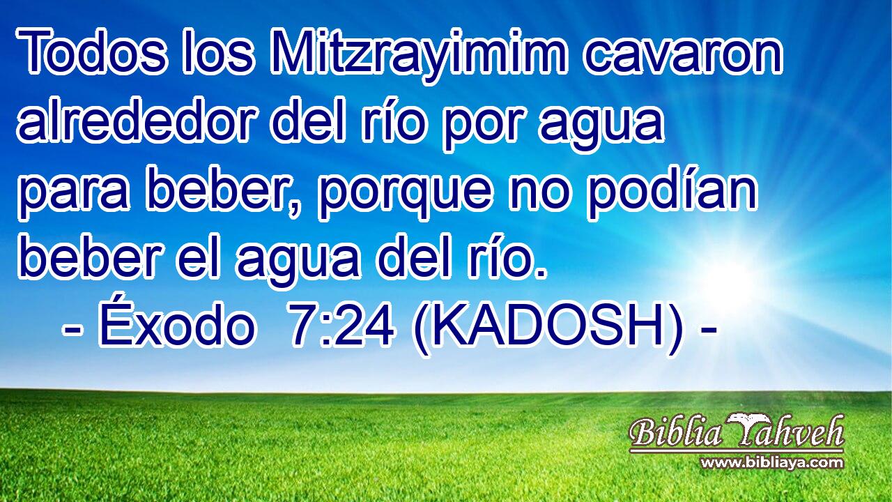  Todos los Mitzrayimim cavaron alrededor del río por agua para beber, porque no podían beber el agua del río. 