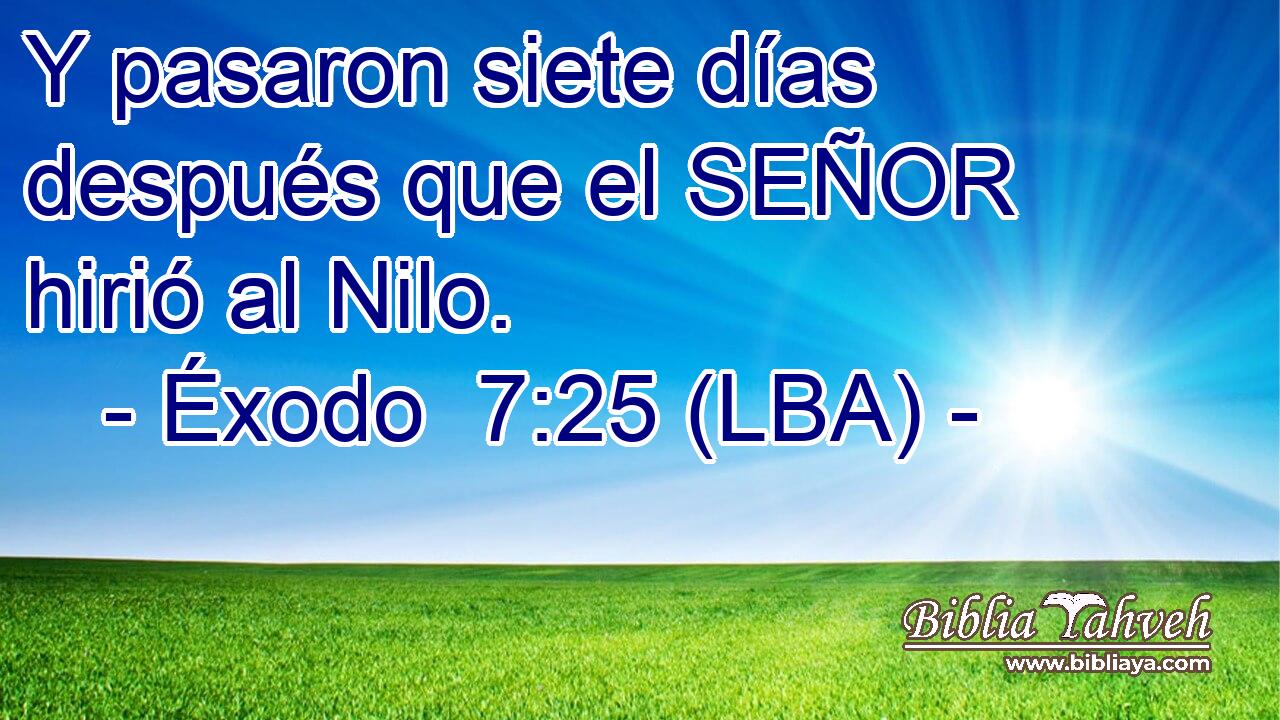Y pasaron siete días después que el SEÑOR hirió al Nilo.