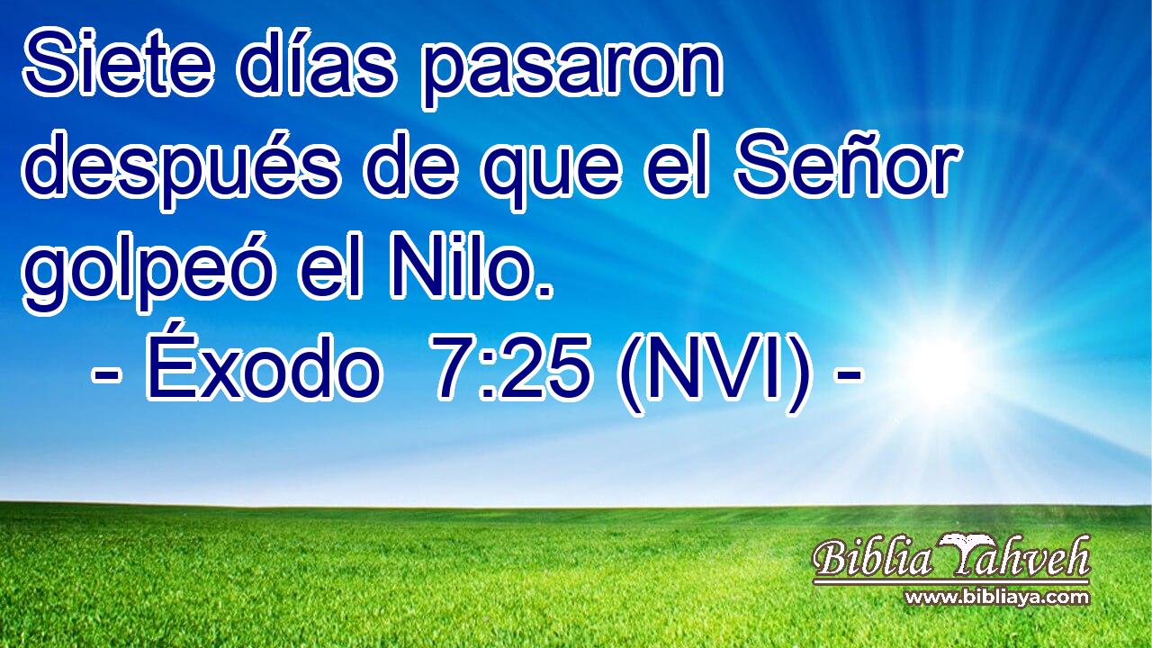  Siete días pasaron después de que el Señor golpeó el Nilo. 