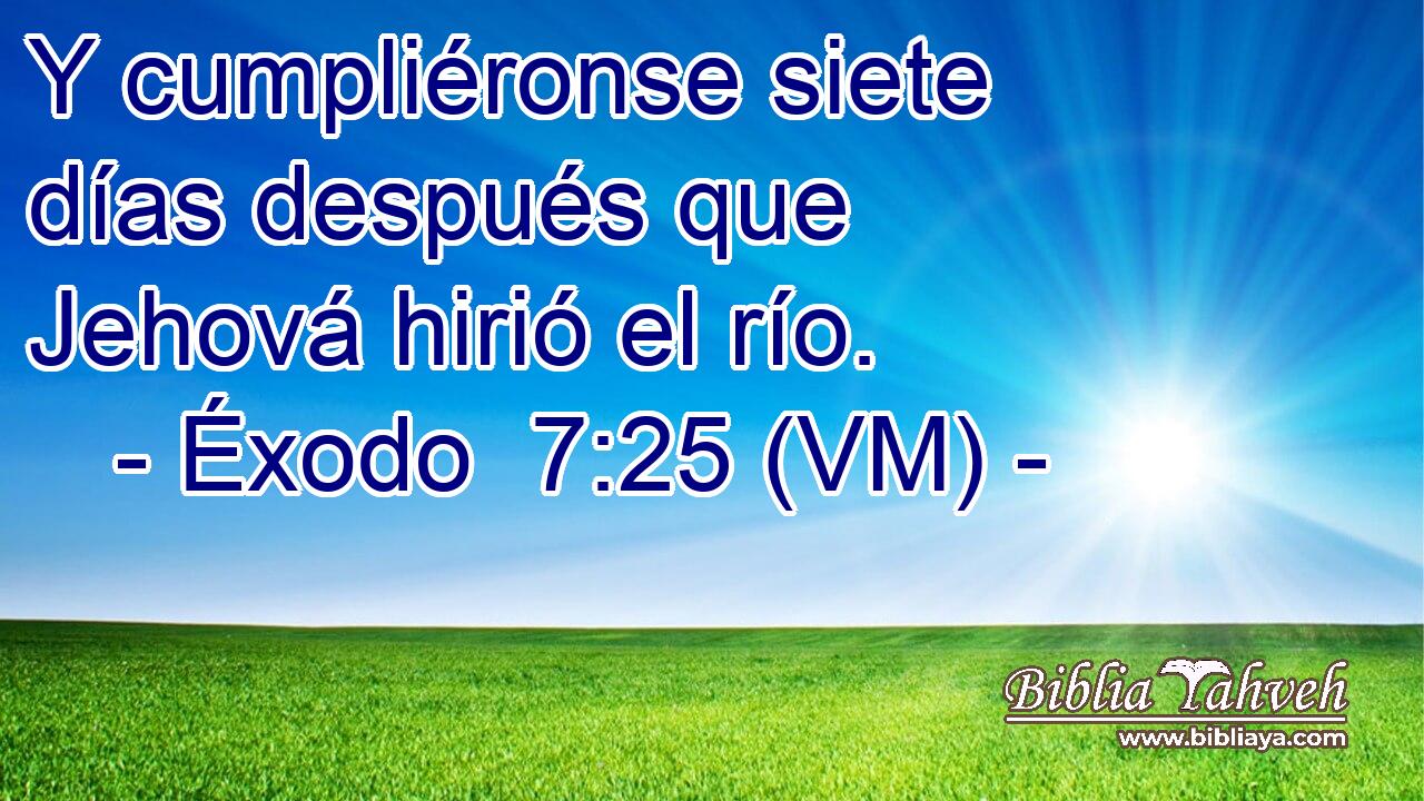  Y cumpliéronse siete días después que Jehová hirió el río. 