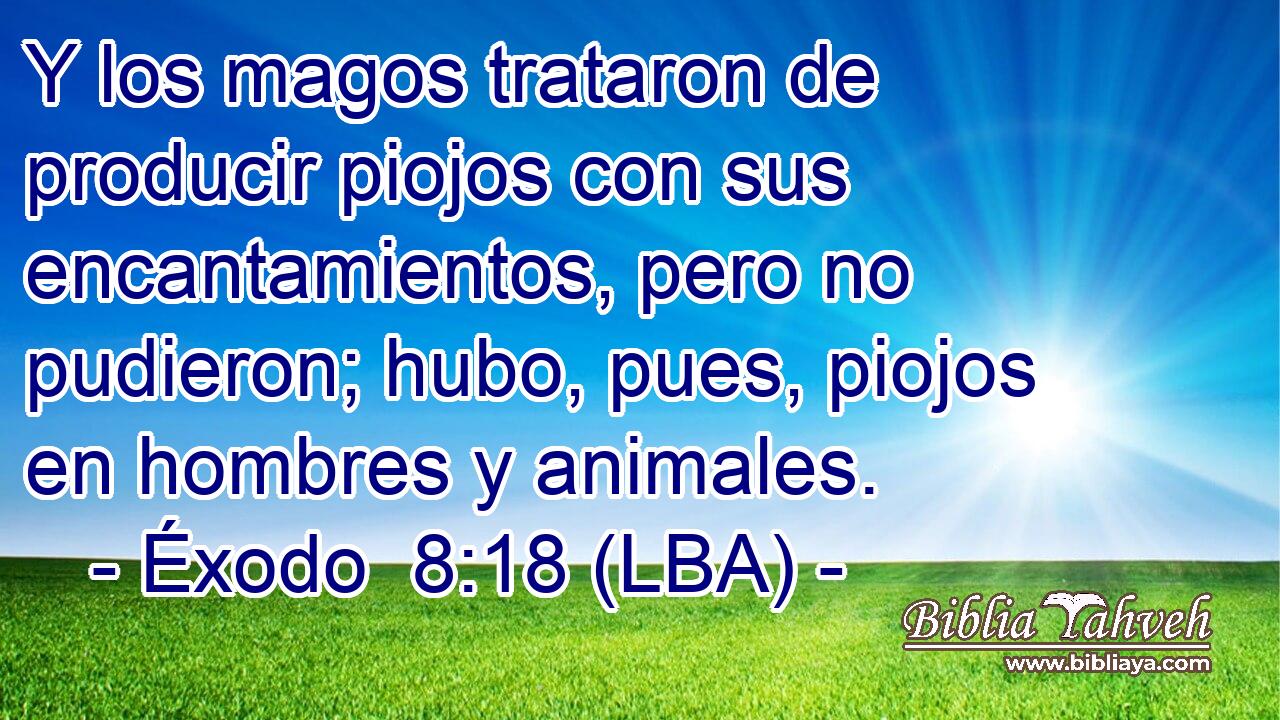 Y los magos trataron de producir piojos con sus encantamientos, pero no pudieron; hubo, pues, piojos en hombres y animales.