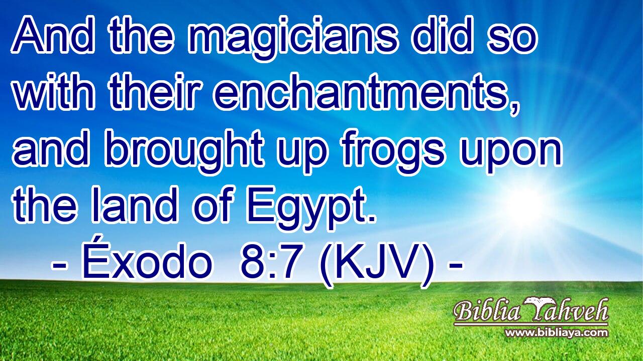 And the magicians did so with their enchantments, and brought up frogs upon the land of Egypt.