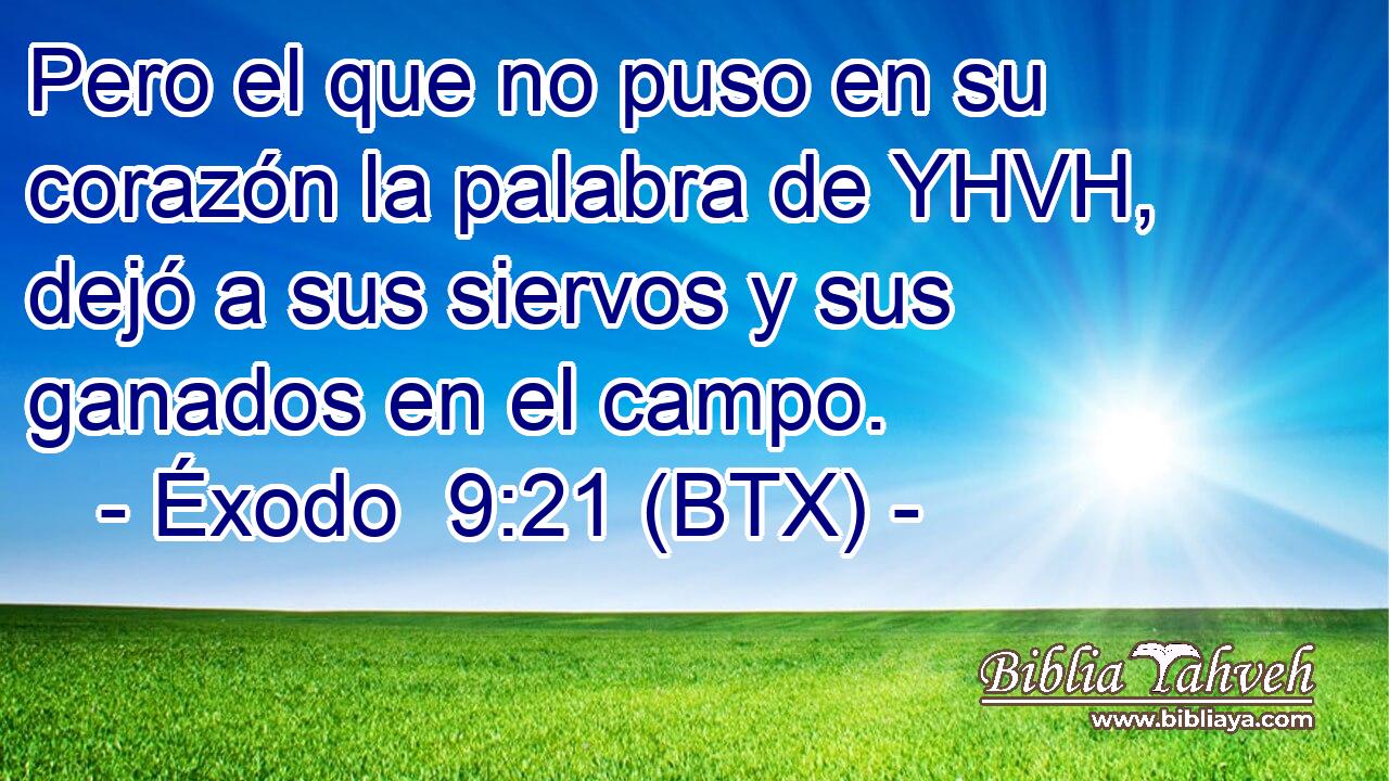 Pero el que no puso en su corazón la palabra de YHVH, dejó a sus siervos y sus ganados en el campo.