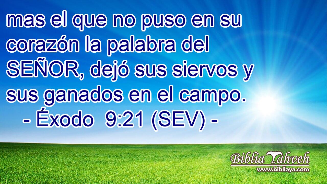 mas el que no puso en su corazón la palabra del SEÑOR, dejó sus siervos y sus ganados en el campo.
