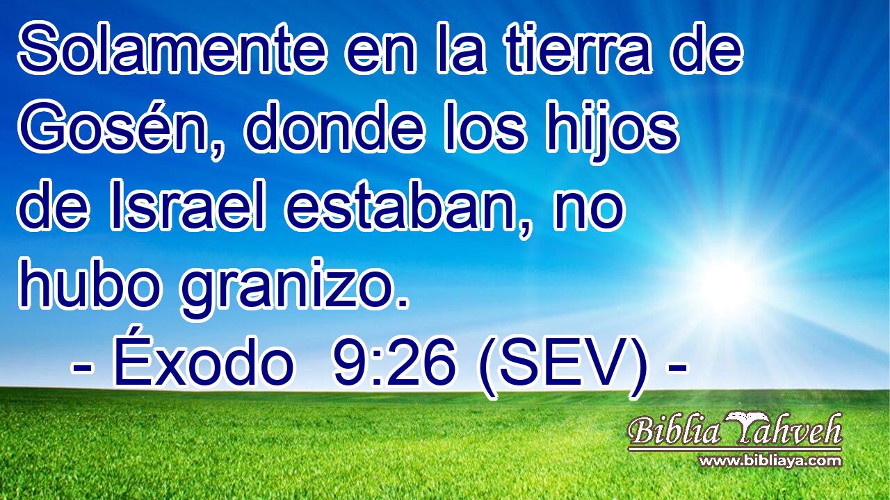 Solamente en la tierra de Gosén, donde los hijos de Israel estaban, no hubo granizo.