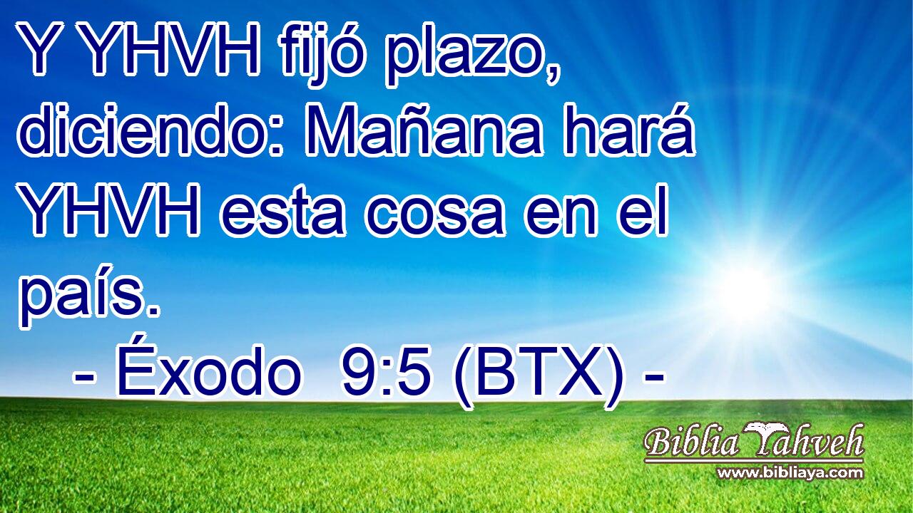 Y YHVH fijó plazo, diciendo: Mañana hará YHVH esta cosa en el país.