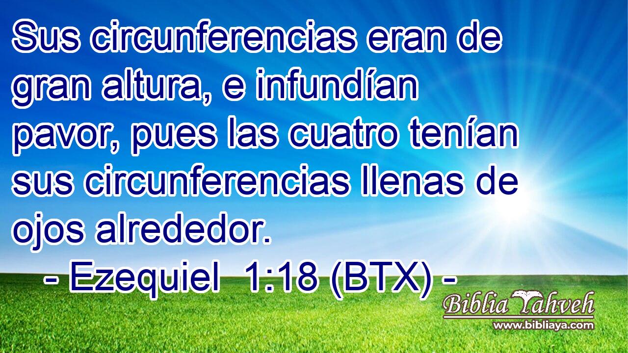 Sus circunferencias eran de gran altura, e infundían pavor, pues las cuatro tenían sus circunferencias llenas de ojos alrededor.