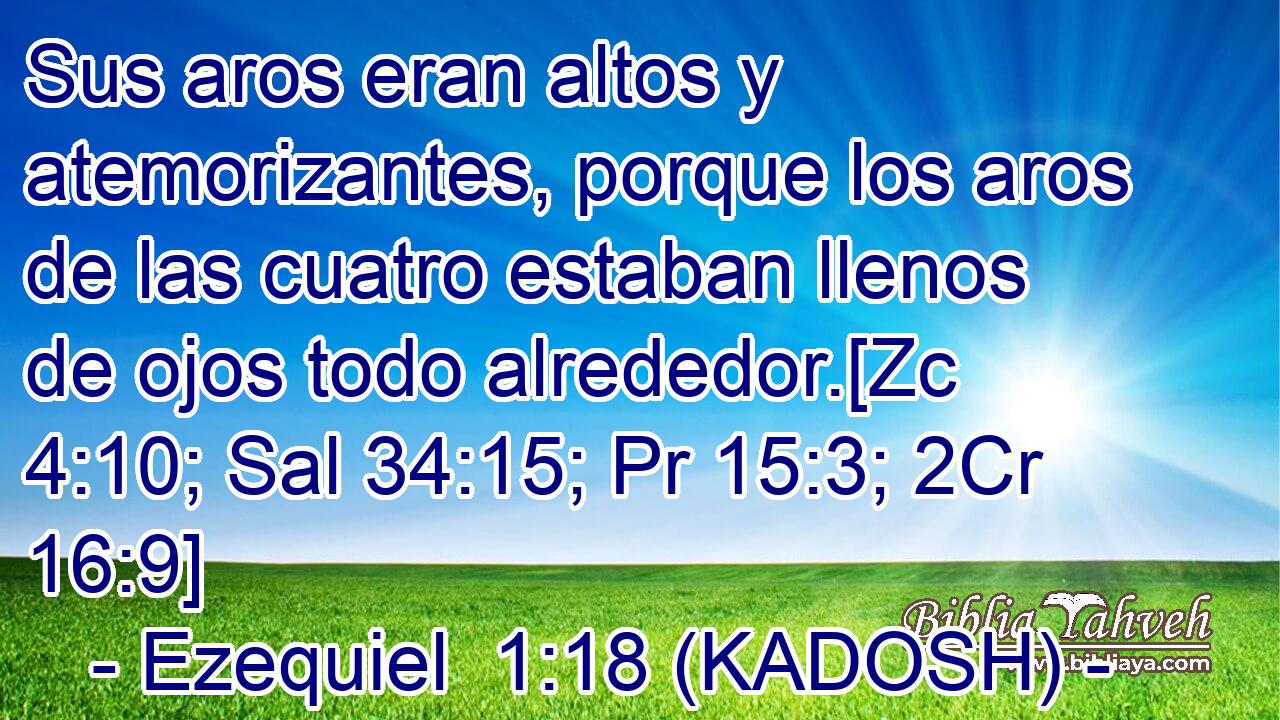 Sus aros eran altos y atemorizantes, porque los aros de las cuatro estaban llenos de ojos todo alrededor.[Zc 4:10; Sal 34:15; Pr 15:3; 2Cr 16:9] 