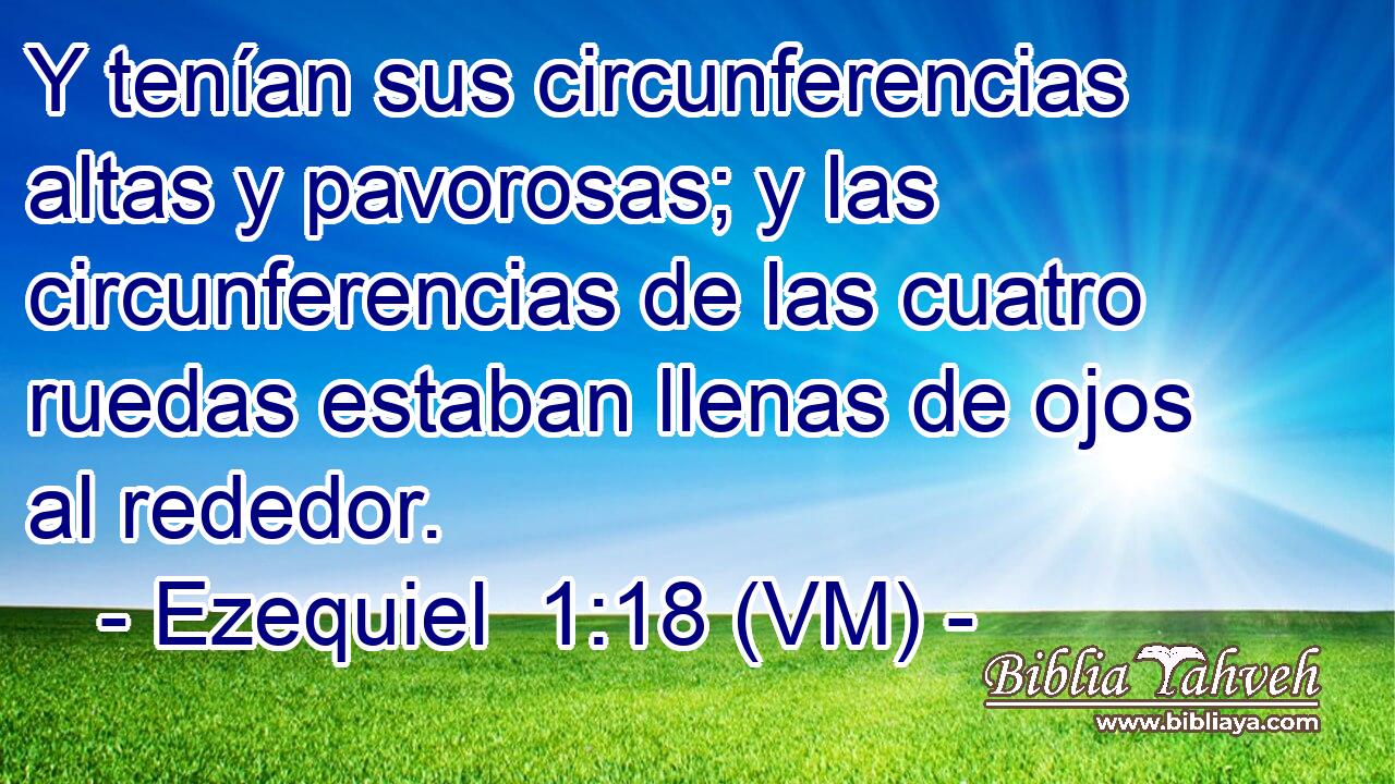  Y tenían sus circunferencias altas y pavorosas; y las circunferencias de las cuatro ruedas estaban llenas de ojos al rededor. 