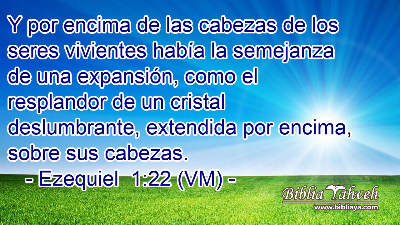  Y por encima de las cabezas de los seres vivientes había la semejanza de una expansión, como el resplandor de un cristal deslumbrante, extendida por encima, sobre sus cabezas. 