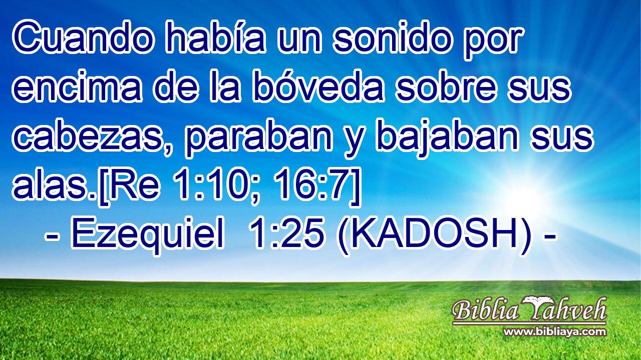  Cuando había un sonido por encima de la bóveda sobre sus cabezas, paraban y bajaban sus alas.[Re 1:10; 16:7] 
