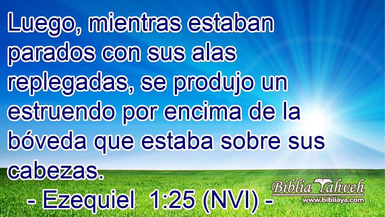 Luego, mientras estaban parados con sus alas replegadas, se produjo un estruendo por encima de la bóveda que estaba sobre sus cabezas. 