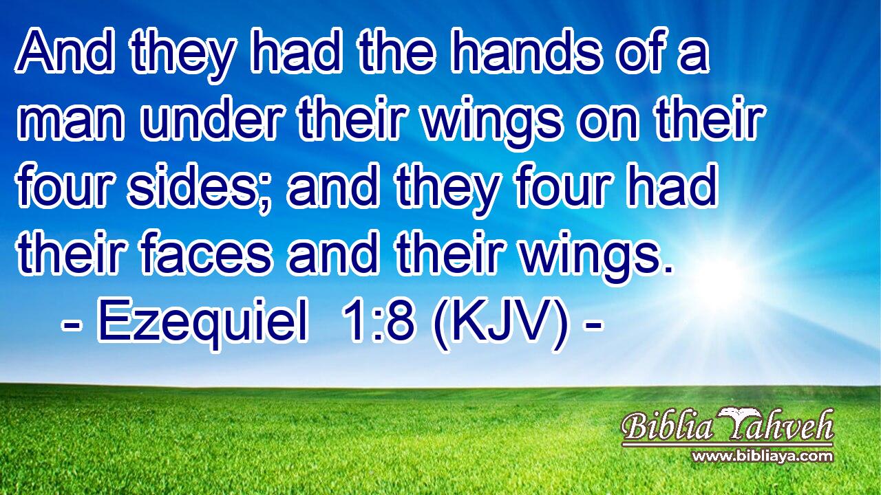 And they had the hands of a man under their wings on their four sides; and they four had their faces and their wings.