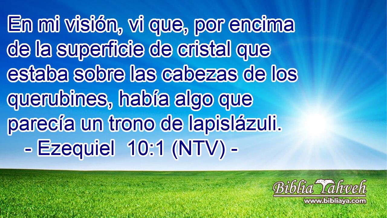 En mi visión, vi que, por encima de la superficie de cristal que estaba sobre las cabezas de los querubines, había algo que parecía un trono de lapislázuli.