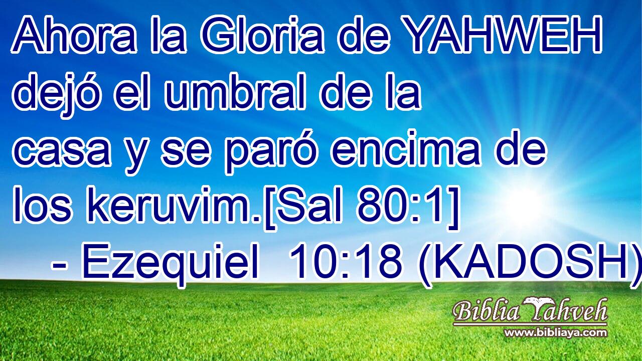  Ahora la Gloria de YAHWEH dejó el umbral de la casa y se paró encima de los keruvim.[Sal 80:1] 