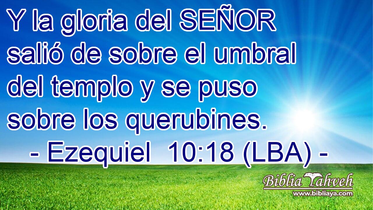 Y la gloria del SEÑOR salió de sobre el umbral del templo y se puso sobre los querubines.
