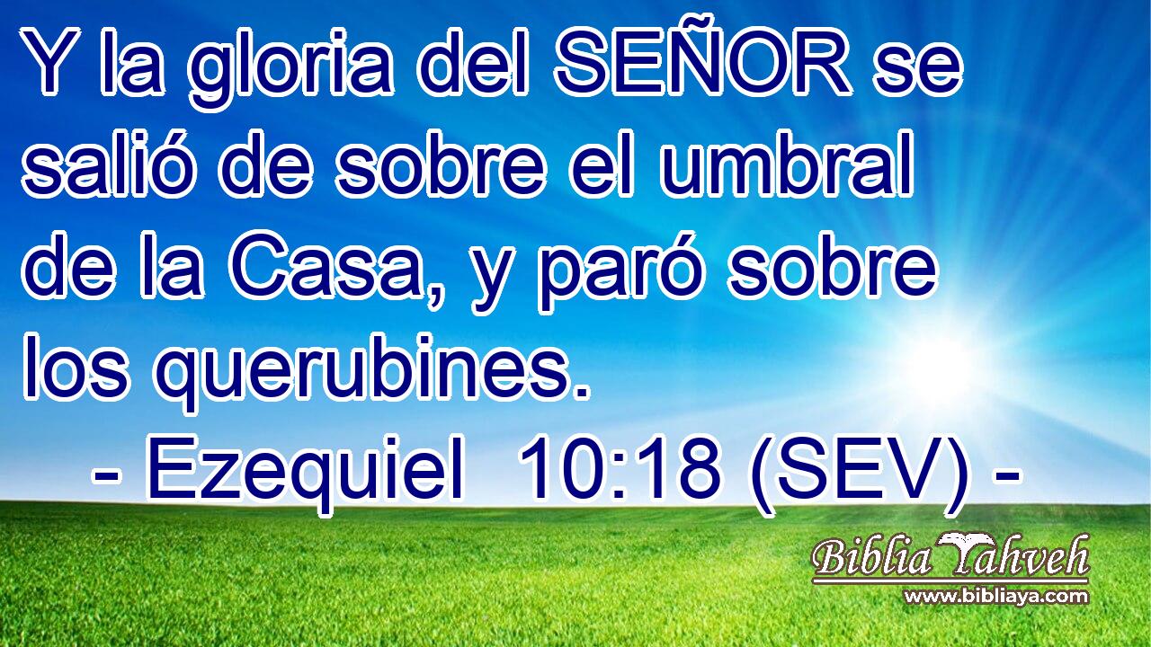 Y la gloria del SEÑOR se salió de sobre el umbral de la Casa, y paró sobre los querubines.