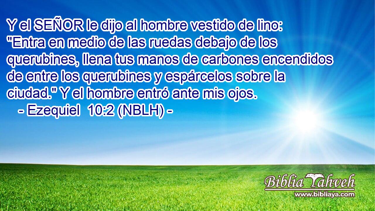  Y el SEÑOR le dijo al hombre vestido de lino: 