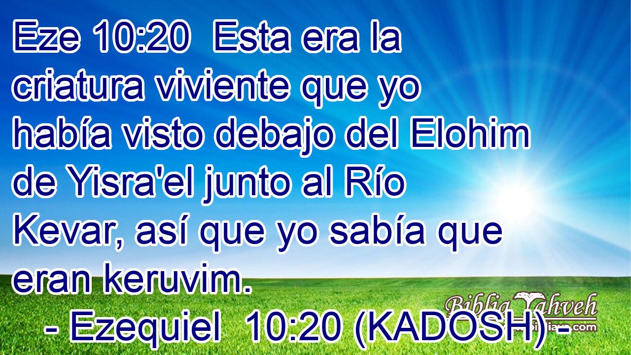  Esta era la criatura viviente que yo había visto debajo del Elohim de Yisra'el junto al Río Kevar, así que yo sabía que eran keruvim. 