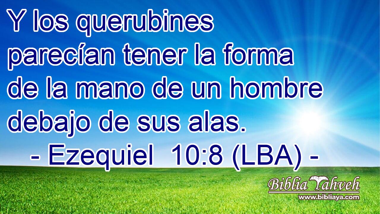 Y los querubines parecían tener la forma de la mano de un hombre debajo de sus alas.