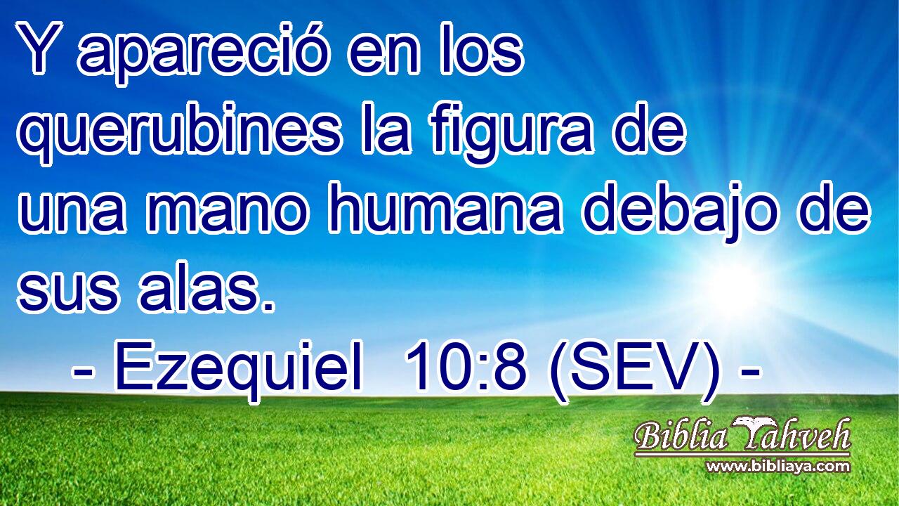 Y apareció en los querubines la figura de una mano humana debajo de sus alas.