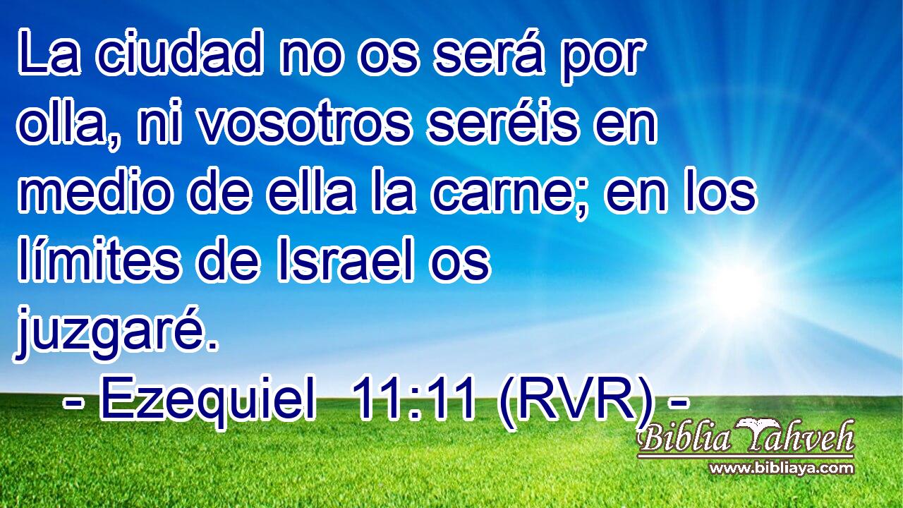 La ciudad no os será por olla, ni vosotros seréis en medio de ella la carne; en los límites de Israel os juzgaré.