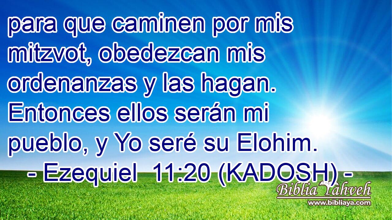  para que caminen por mis mitzvot, obedezcan mis ordenanzas y las hagan. Entonces ellos serán mi pueblo, y Yo seré su Elohim. 