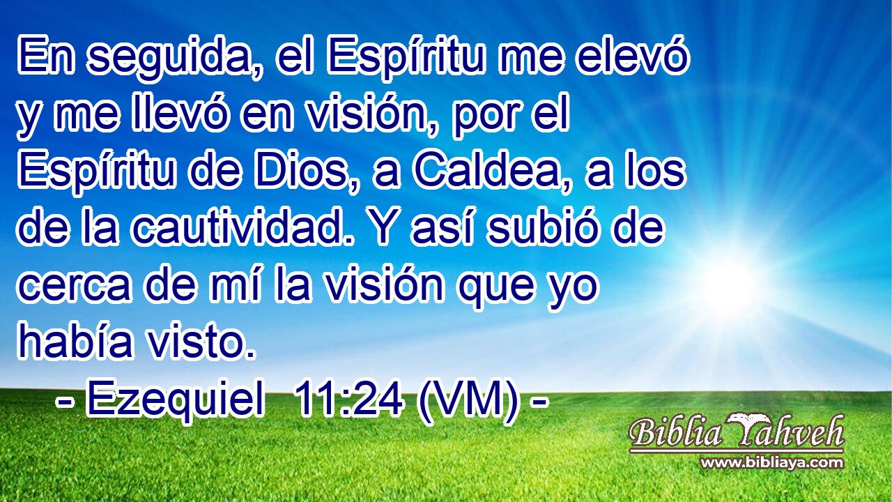  En seguida, el Espíritu me elevó y me llevó en visión, por el Espíritu de Dios, a Caldea, a los de la cautividad. Y así subió de cerca de mí la visión que yo había visto. 