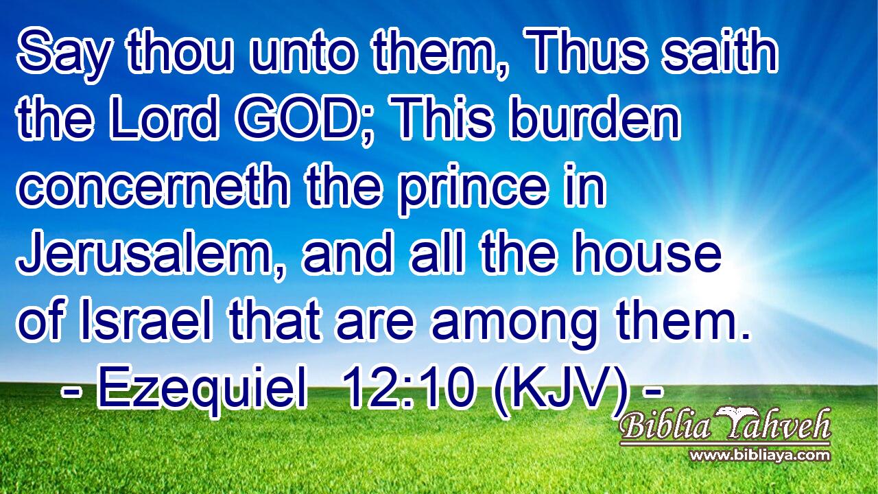 Say thou unto them, Thus saith the Lord GOD; This burden concerneth the prince in Jerusalem, and all the house of Israel that are among them.