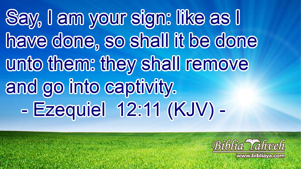 Say, I am your sign: like as I have done, so shall it be done unto them: they shall remove and go into captivity.