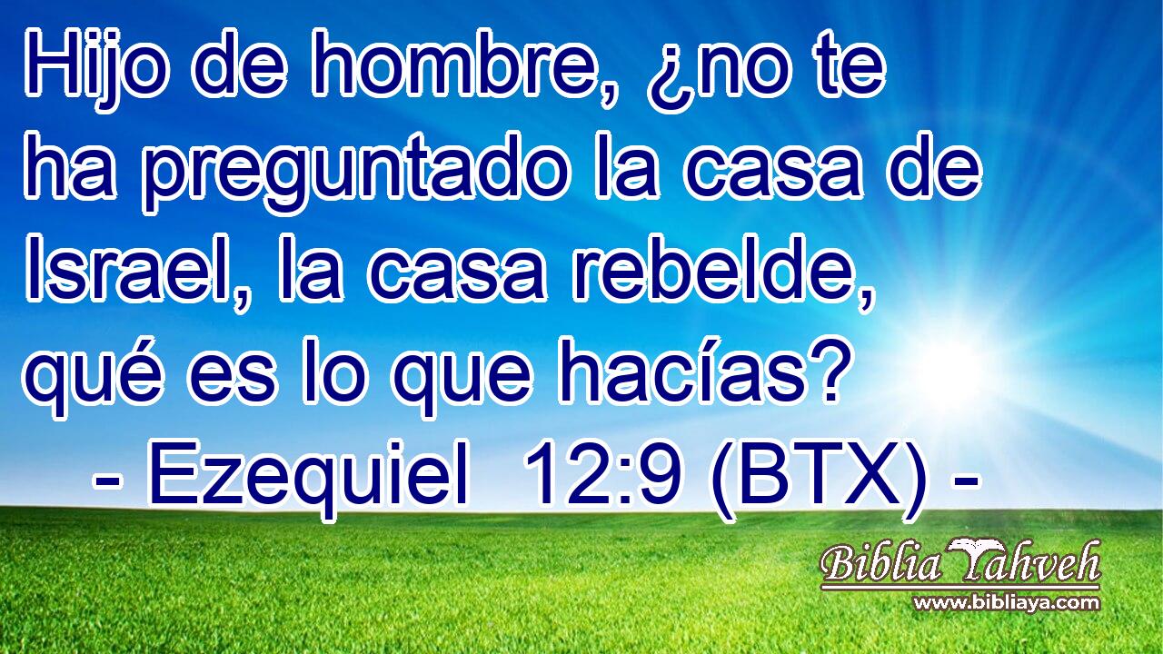 Hijo de hombre, ¿no te ha preguntado la casa de Israel, la casa rebelde, qué es lo que hacías?
