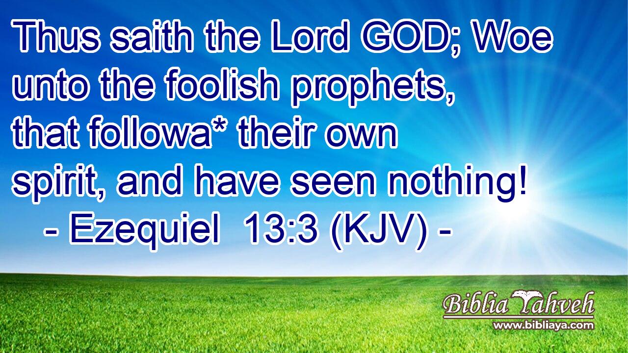 Thus saith the Lord GOD; Woe unto the foolish prophets, that followa* their own spirit, and have seen nothing!