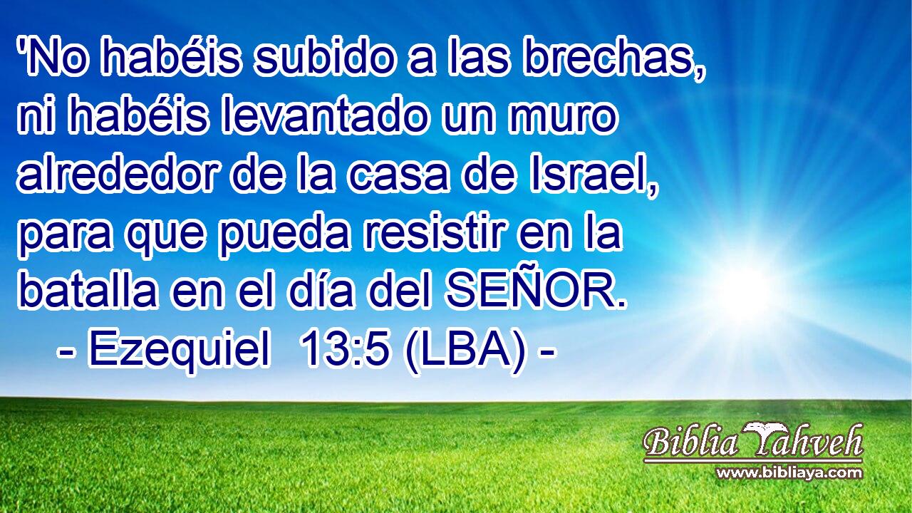 'No habéis subido a las brechas, ni habéis levantado un muro alrededor de la casa de Israel, para que pueda resistir en la batalla en el día del SEÑOR.