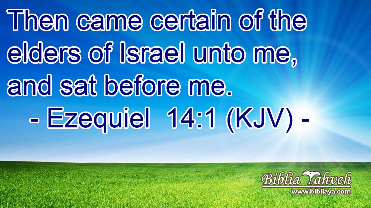 Then came certain of the elders of Israel unto me, and sat before me.