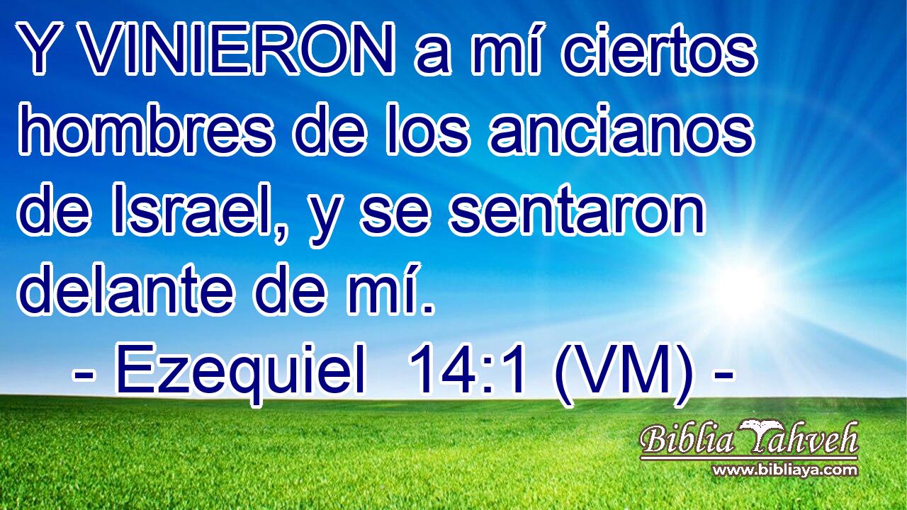  Y VINIERON a mí ciertos hombres de los ancianos de Israel, y se sentaron delante de mí. 