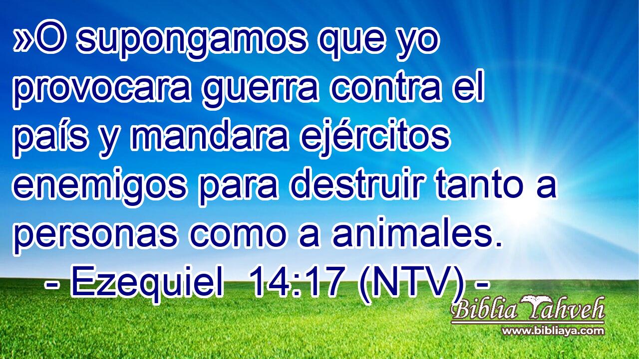 »O supongamos que yo provocara guerra contra el país y mandara ejércitos enemigos para destruir tanto a personas como a animales.