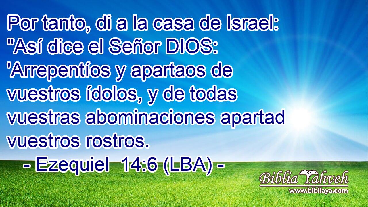 Por tanto, di a la casa de Israel: 