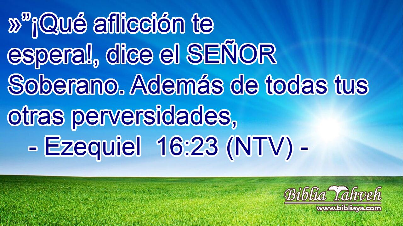 »”¡Qué aflicción te espera!, dice el SEÑOR Soberano. Además de todas tus otras perversidades,
