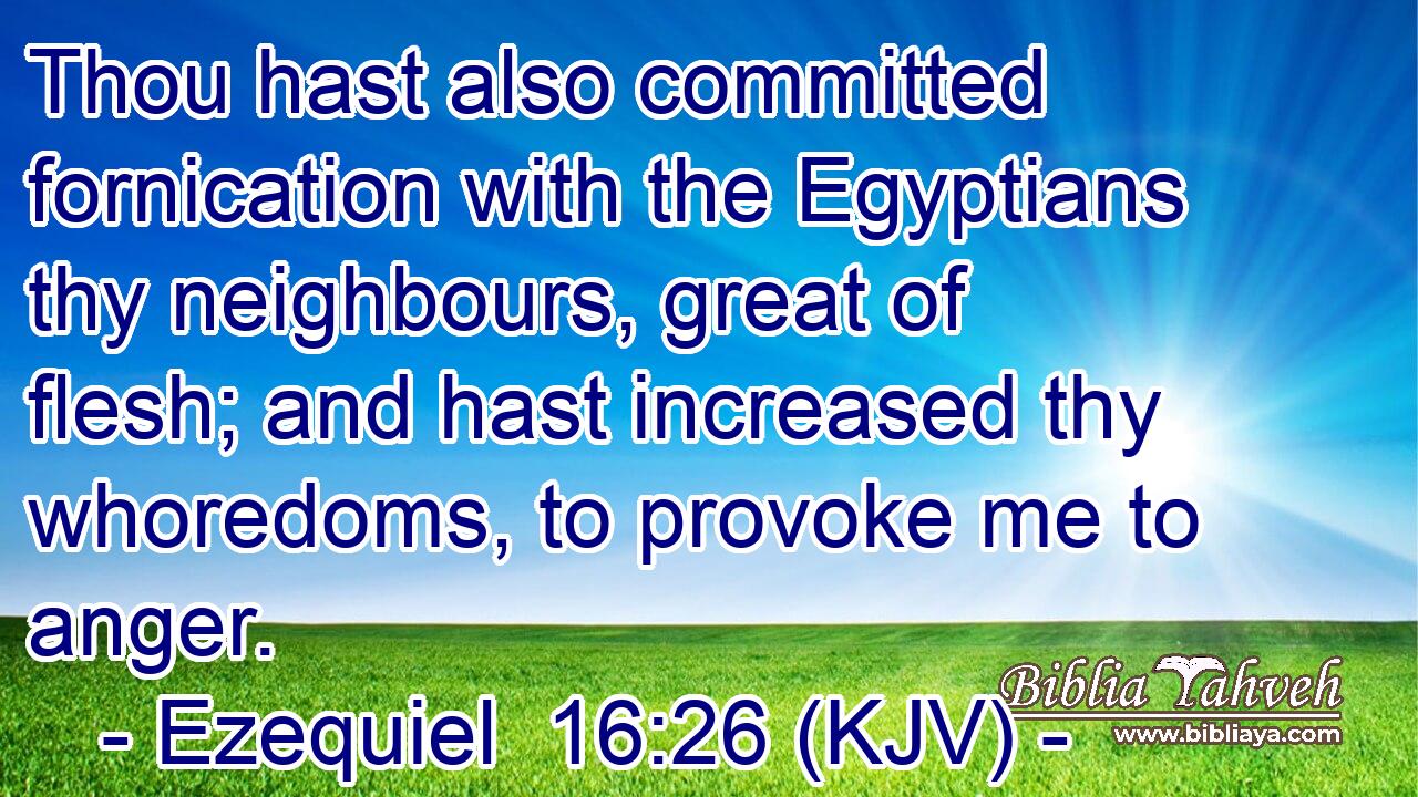 Thou hast also committed fornication with the Egyptians thy neighbours, great of flesh; and hast increased thy whoredoms, to provoke me to anger.