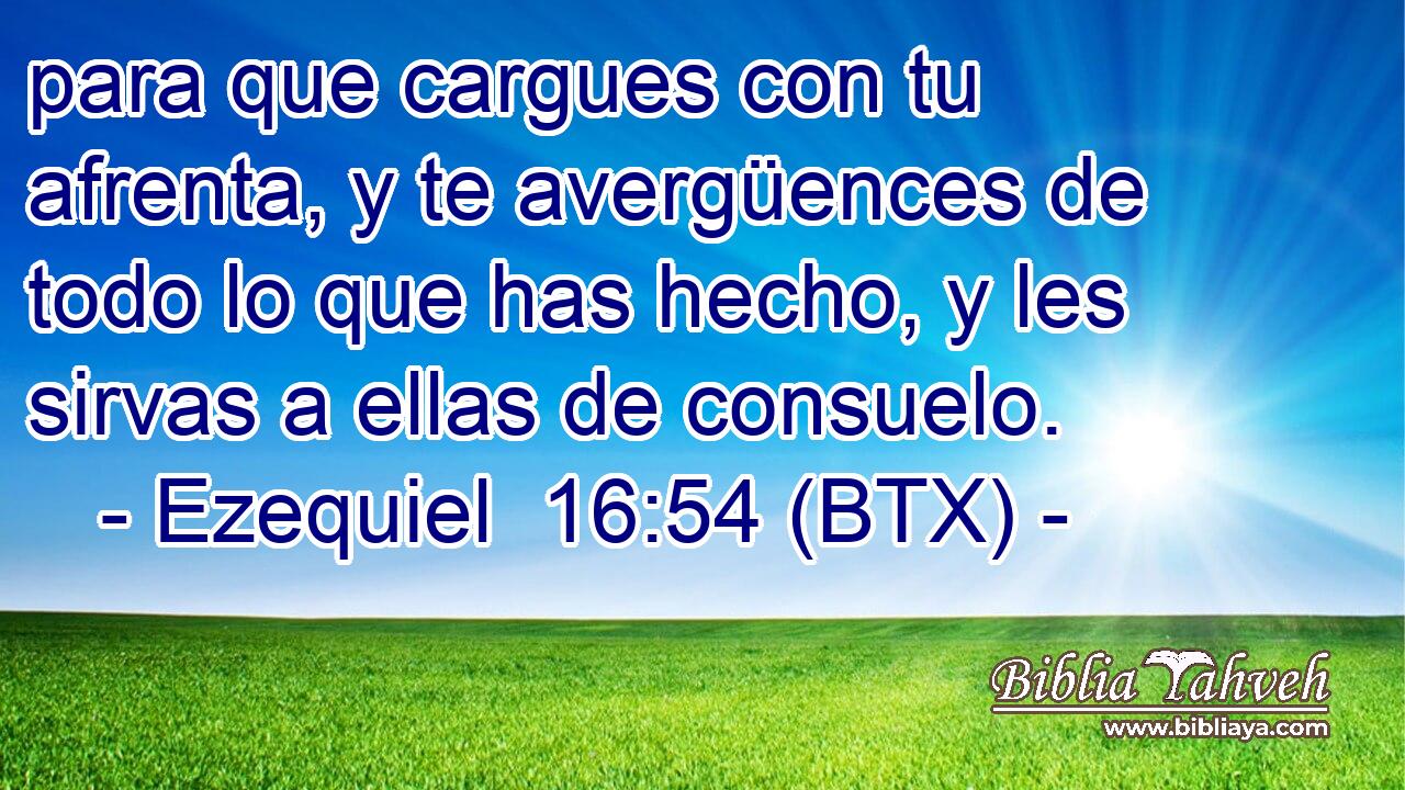 para que cargues con tu afrenta, y te avergüences de todo lo que has hecho, y les sirvas a ellas de consuelo.