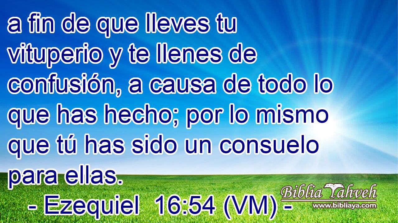  a fin de que lleves tu vituperio y te llenes de confusión, a causa de todo lo que has hecho; por lo mismo que tú has sido un consuelo para ellas. 