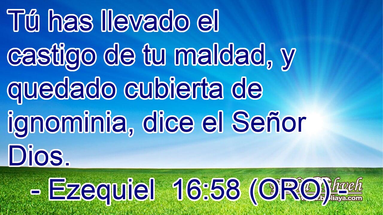  Tú has llevado el castigo de tu maldad, y quedado cubierta de ignominia, dice el Señor Dios. 