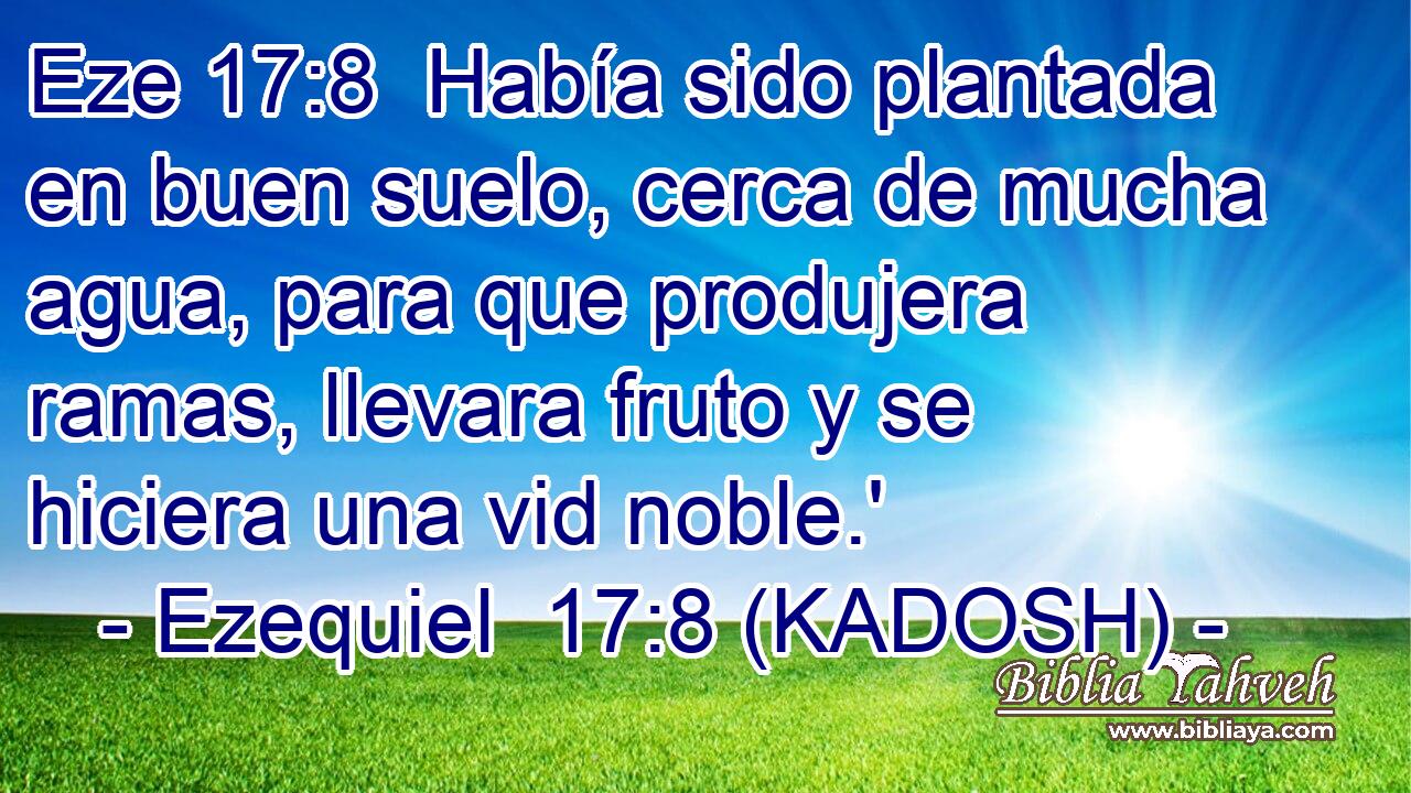  Había sido plantada en buen suelo, cerca de mucha agua, para que produjera ramas, llevara fruto y se hiciera una vid noble.' 