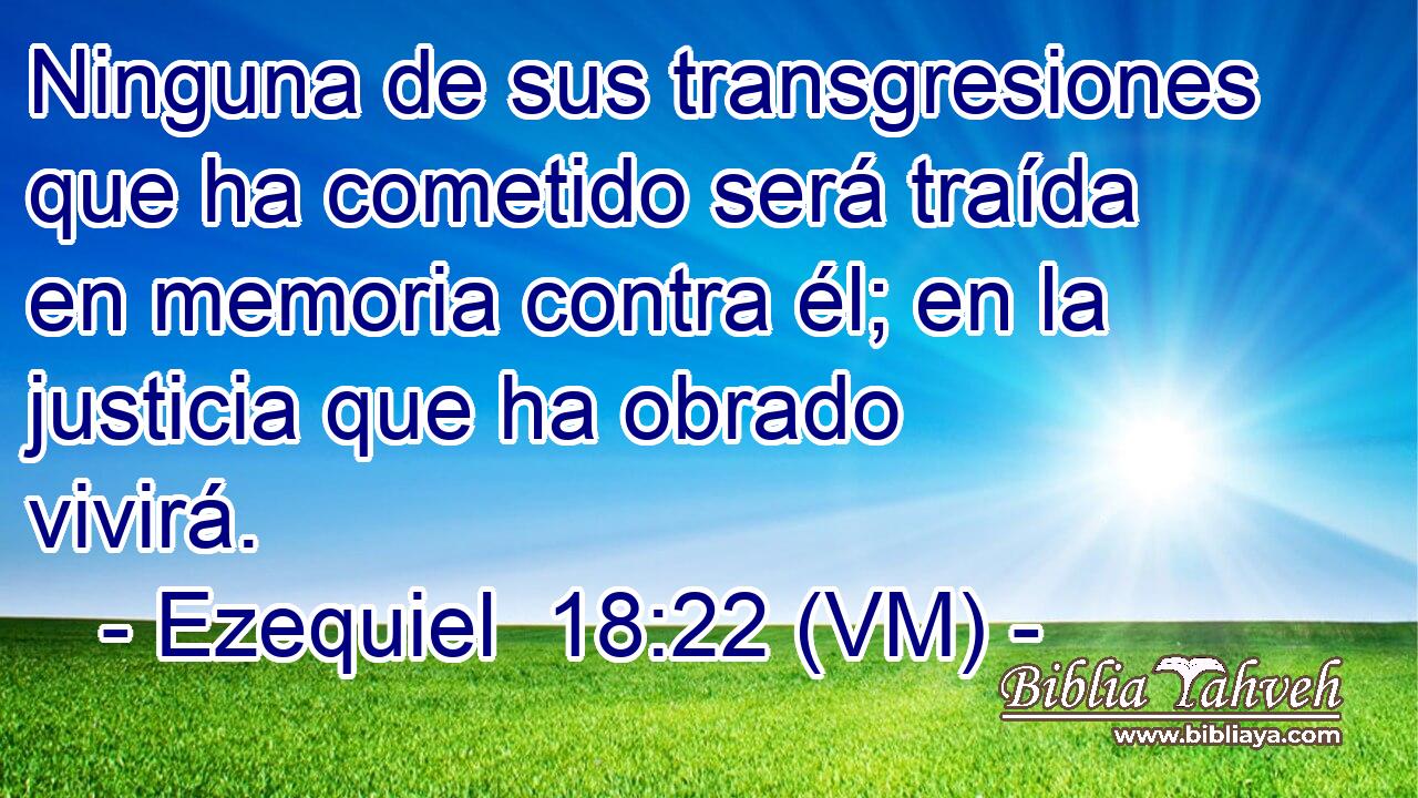  Ninguna de sus transgresiones que ha cometido será traída en memoria contra él; en la justicia que ha obrado vivirá. 