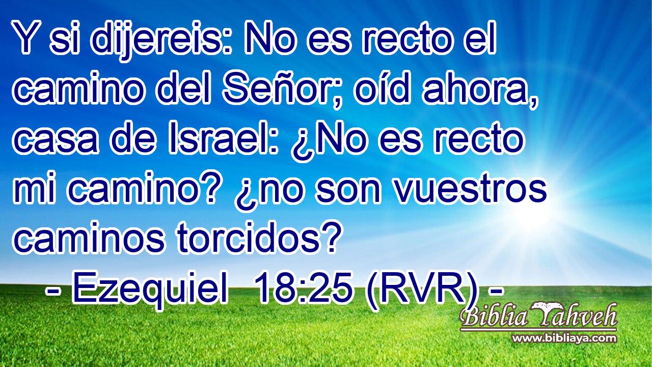 Y si dijereis: No es recto el camino del Señor; oíd ahora, casa de Israel: ¿No es recto mi camino? ¿no son vuestros caminos torcidos?